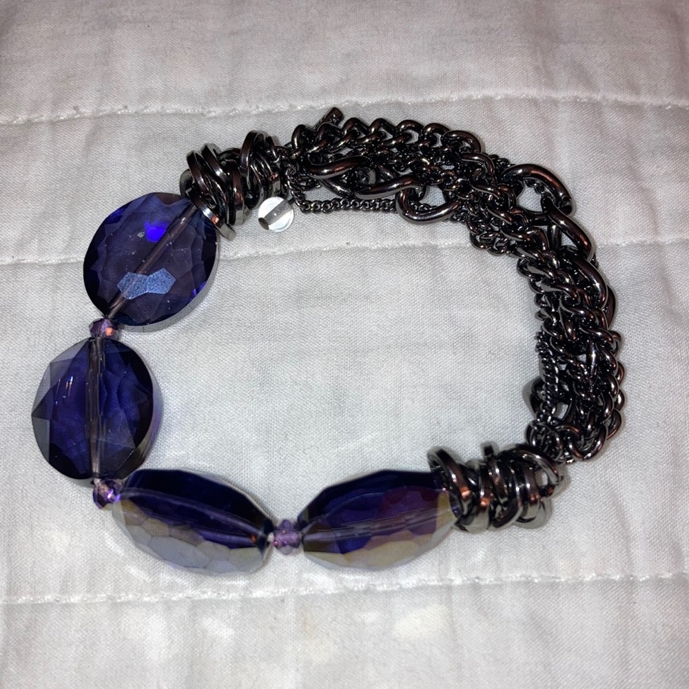 KENNETH COLE NEW YORK MIXED MEDIA STRETCH BRACELET CHAIN AND BEADS